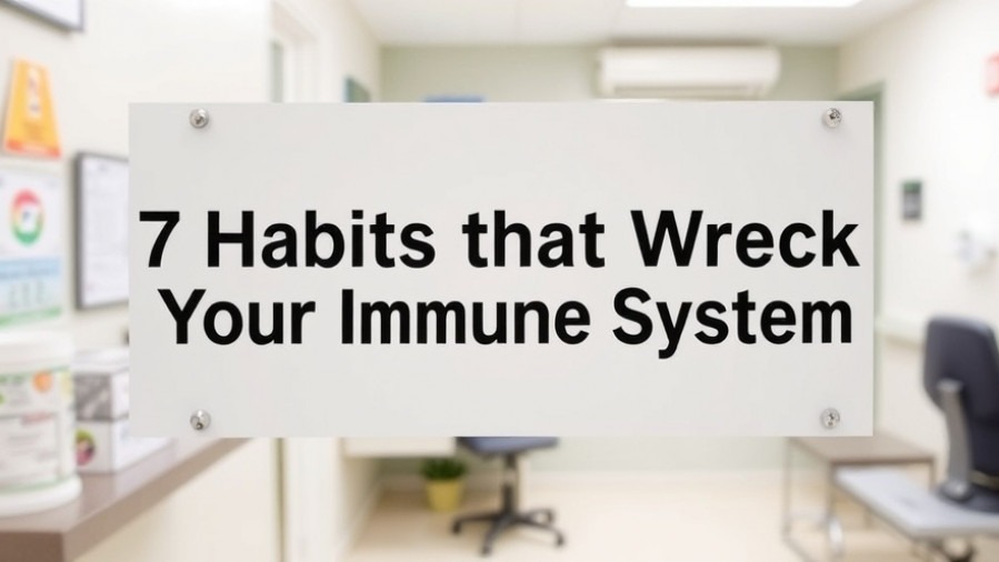 Sign at doctor's office listing 7 habits that wreck your immune system health.