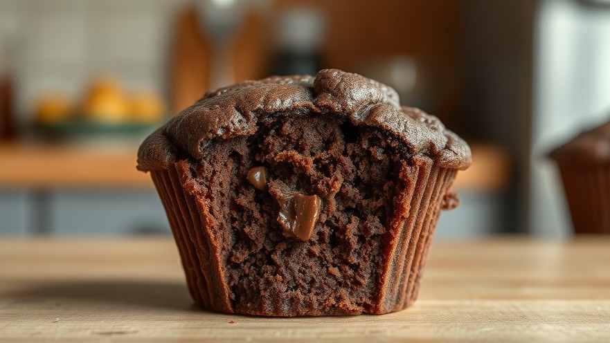 Freshly baked chocolate muffin showcasing the nutritional benefits of bananas.