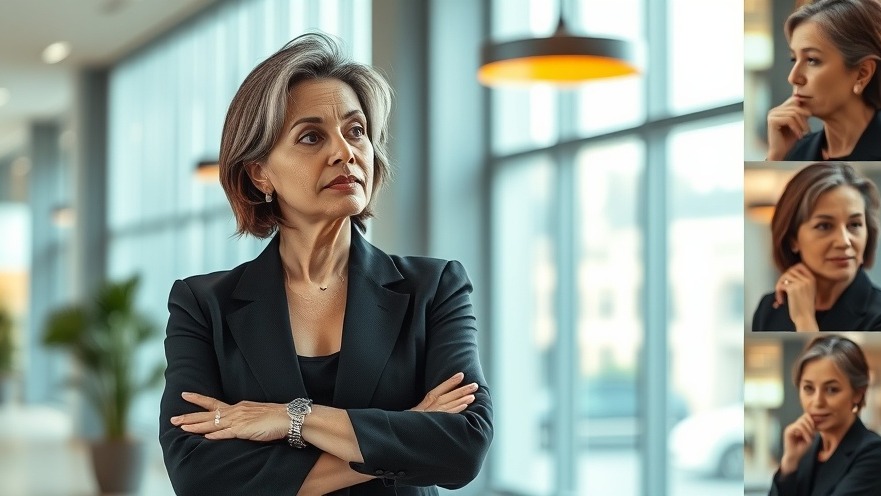 Confident middle-aged woman embracing personal growth after 50 in a stylish setting.