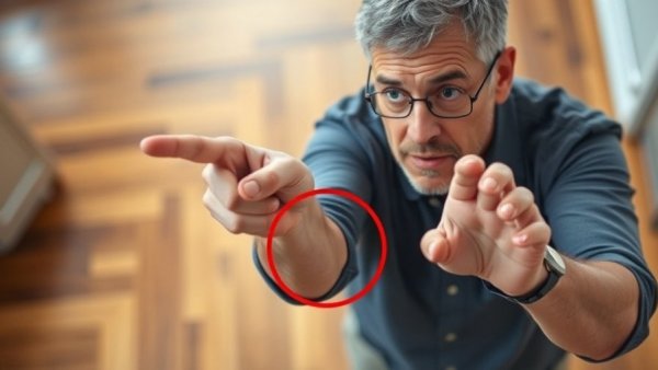 Concerned man pointing at swollen feet, warning sign, improve mobility naturally.