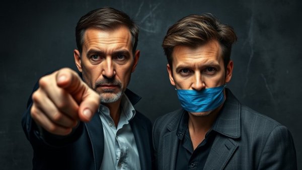 Two men symbolizing health freedom with differing expressions.