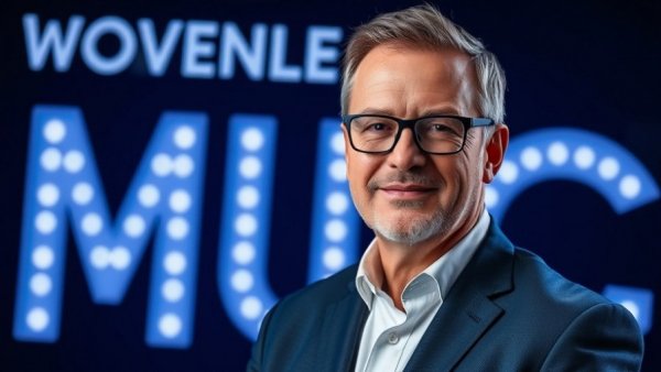 Professional man promoting live event, natural energy support theme.