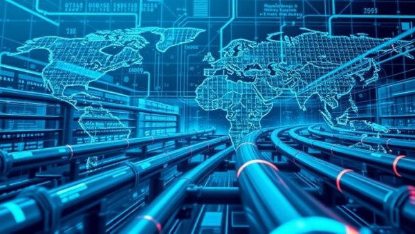 Abstract image representing gas reservation policy in Australia, featuring digital maps and pipelines.