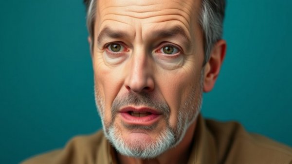 Middle-aged man attentively discussing eggs and health benefits.