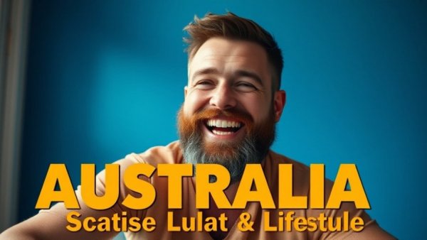 Australian lifestyle and culture expression with enthusiastic man.