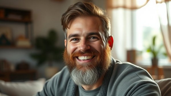 Friendly man inviting warmly, Australian lifestyle and culture focus, cozy indoor setting.