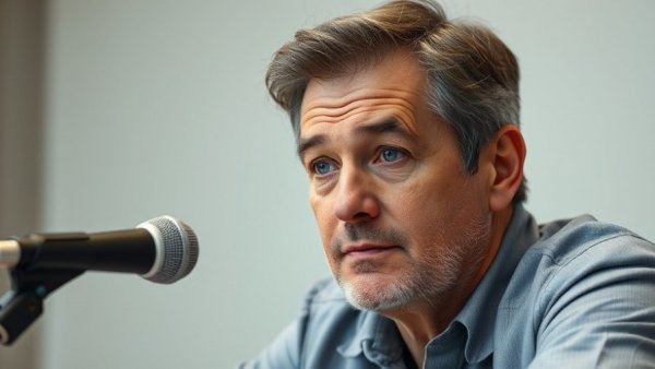 Middle-aged man discussing toxic popular drink for liver health.