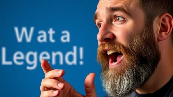 Enthusiastic bearded man discussing Australian lifestyle and culture.