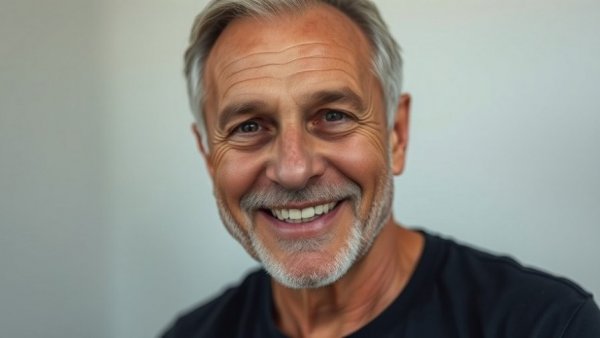 Older man smiling in a portrait, promoting exercise for brain health.