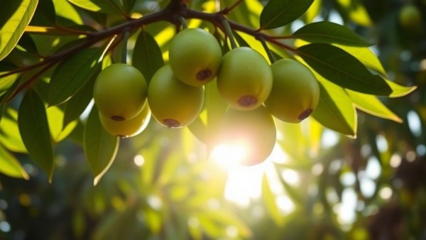 Amla fruits on tree enhancing blood sugar and heart health.