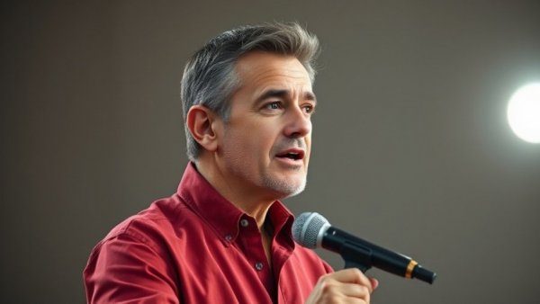 Middle-aged man discussing natural energy support in studio setting.