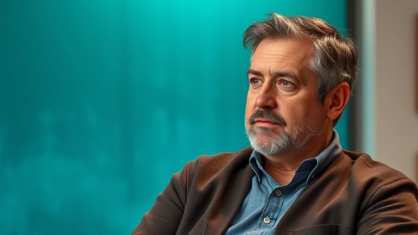 Middle-aged man in studio interview setting, boosting daily vitality discussion.