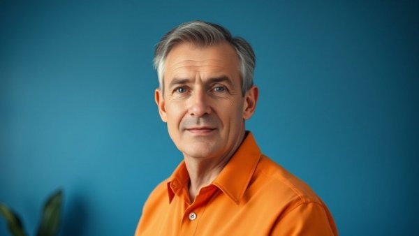 Portrait of middle-aged man discussing natural remedies for skin tags.