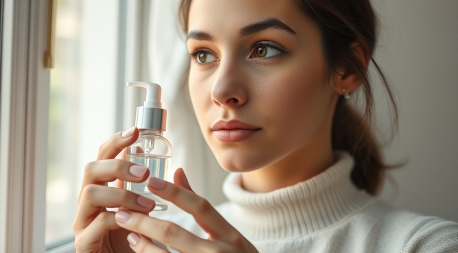 Person thoughtfully examining a skincare bottle, reflecting on polysorbate 80 ingredients.