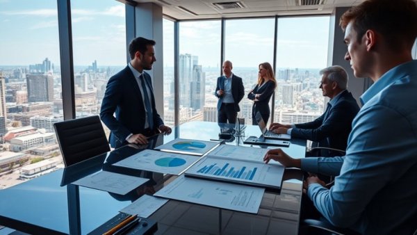 Office with charts and graphs illustrating Australian workplace regulations and competitiveness.
