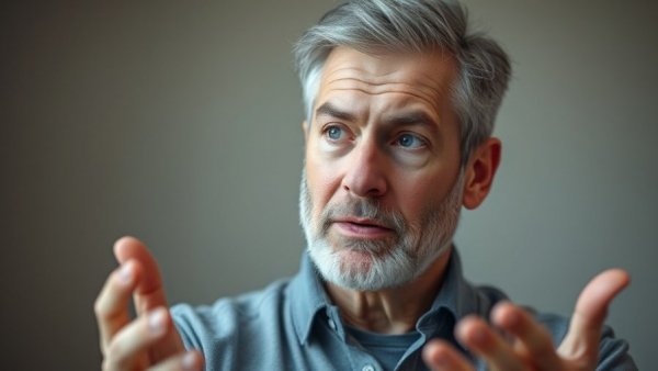 Middle-aged man explaining magnesium food sources on health video.