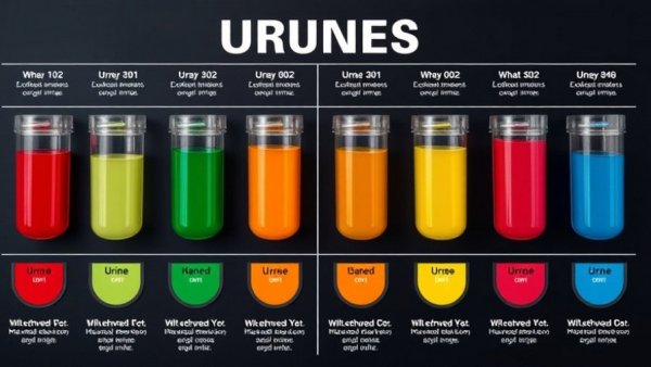 Chart of urine colors and health indications.