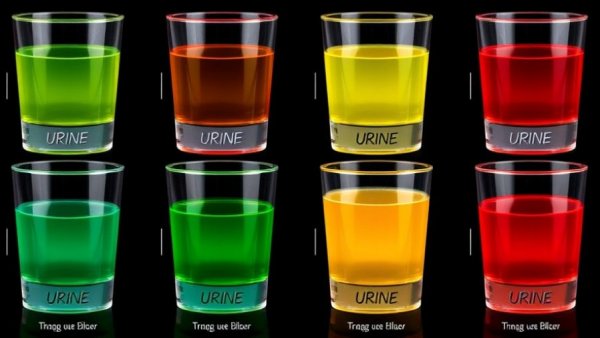 What your urine says about your health: infographic with colored samples.