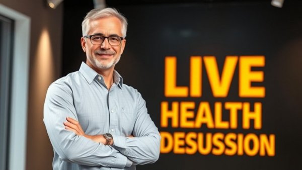 Promotional male figure for live health talk on natural remedies