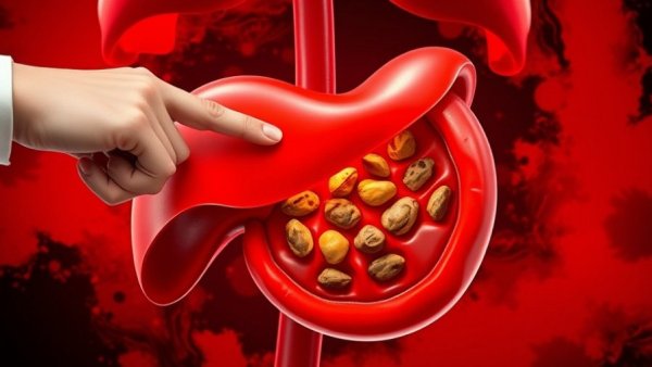 Illustration highlighting gallstones risk factors with gallbladder.