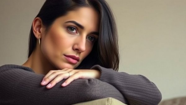 Pensive woman reflects indoors, related to neurological conditions affect 1 in 2 Americans.