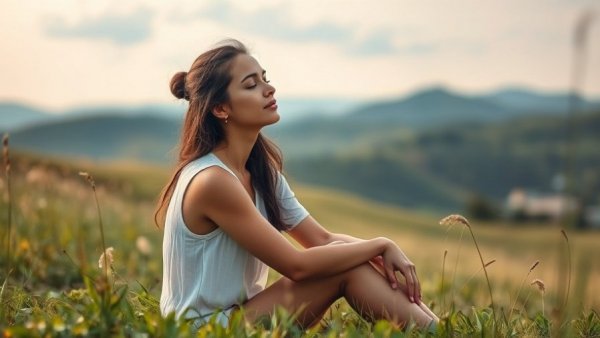 Peaceful moment alone in nature showing relaxation benefits.