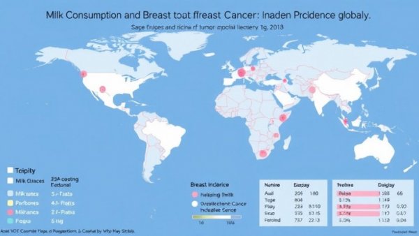 Global maps showing milk consumption and breast cancer incidence comparison.