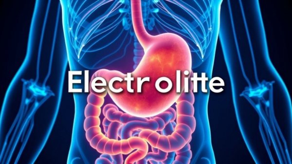 Digital rendering of digestive system discussing electrolytes