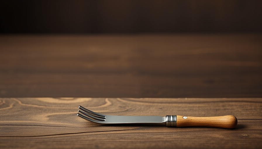 Fasting for arthritis concept on wooden table with fork and knife.