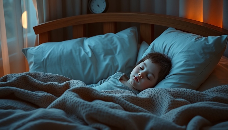 Child sleeping peacefully in a cozy bedroom, soft lighting.