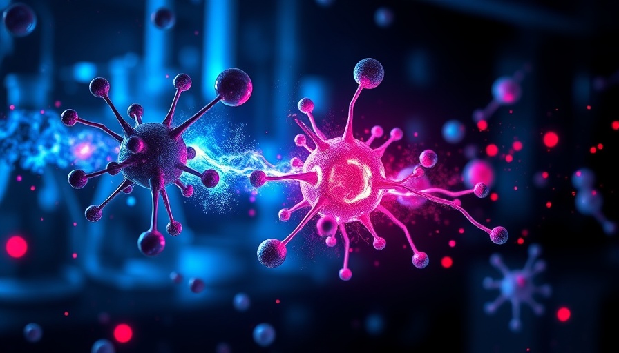 Abstract science art of redox reactions with colorful atoms and electrons.