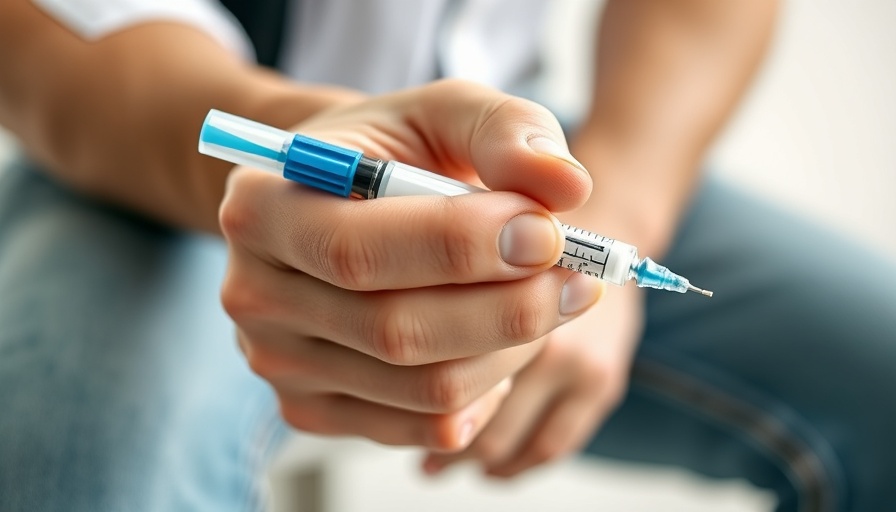 Close-up of hands holding an Ozempic injection pen