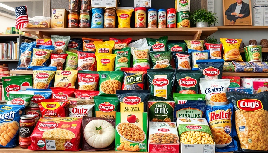 Assortment of US food products with ingredient labels showing Titanium Dioxide