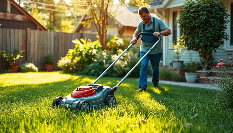 Gardener tending lawn prepared for February gatherings.