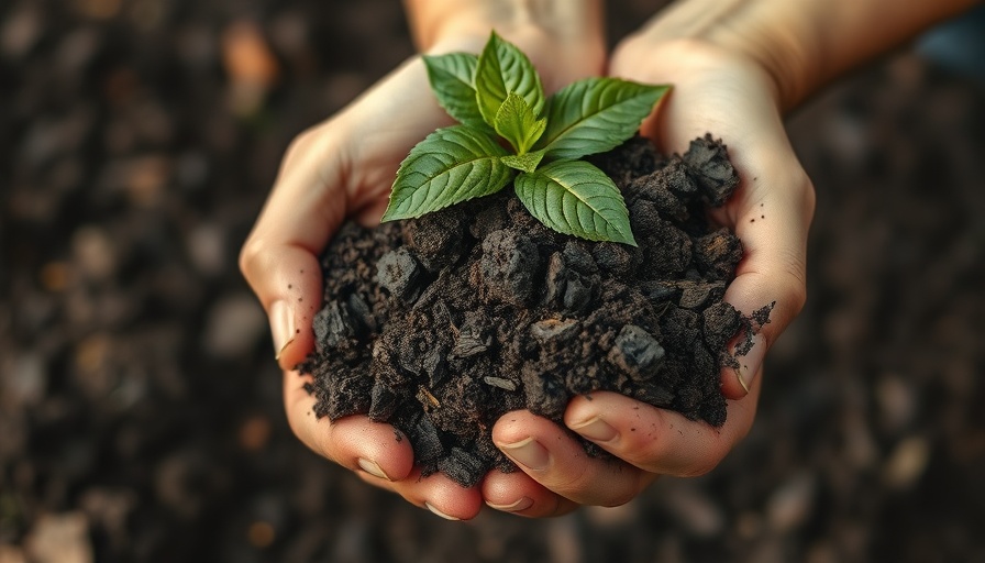 Rich dark compost in hands close-up, symbolizing natural gardening.