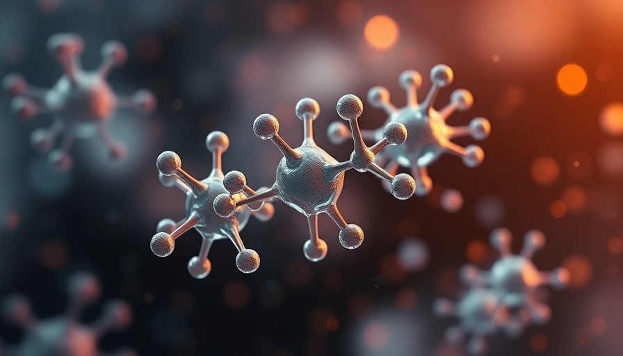 Conceptual butyrate molecule illustration with abstract scientific background.