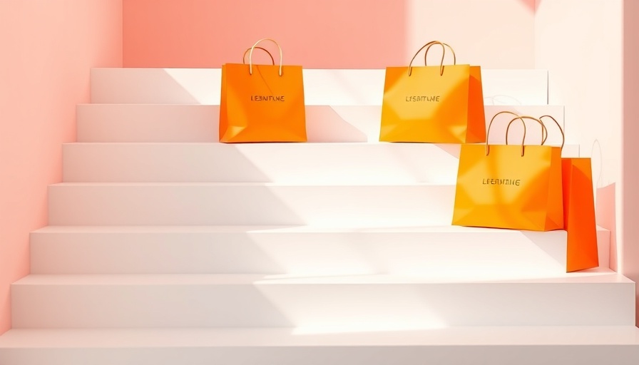 Minimalist design with orange bags and 'best shopping centres in Melbourne' text.