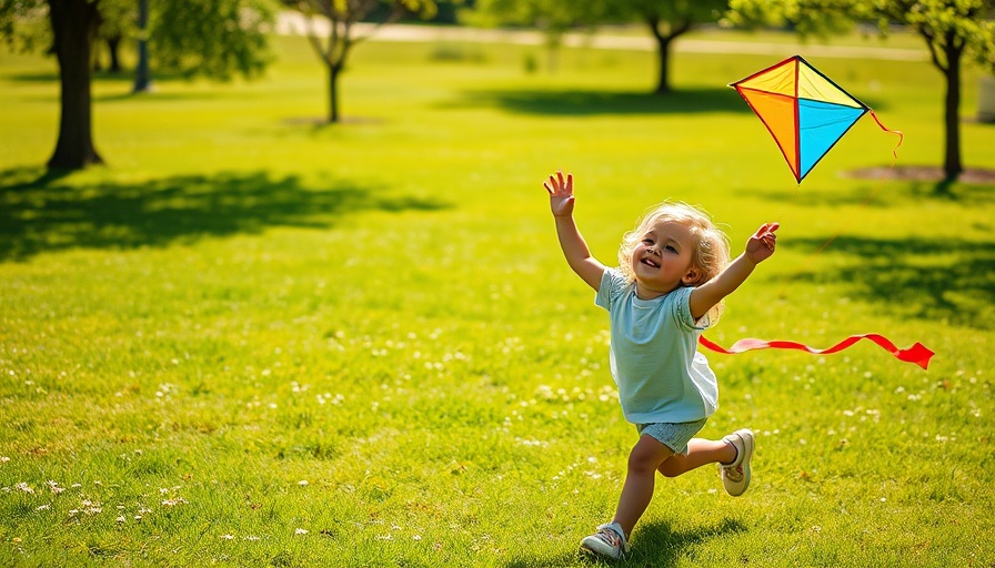 Child playing with kite in park highlighting cardiovascular health importance