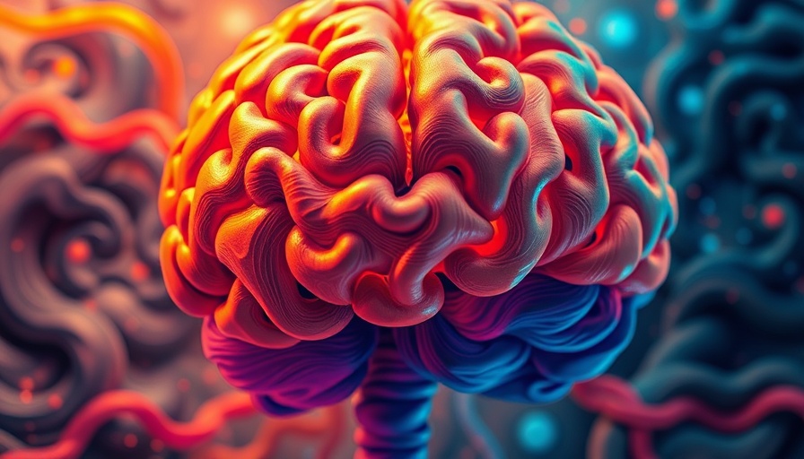 Abstract brain and gut connection representing gut health and mental well-being.