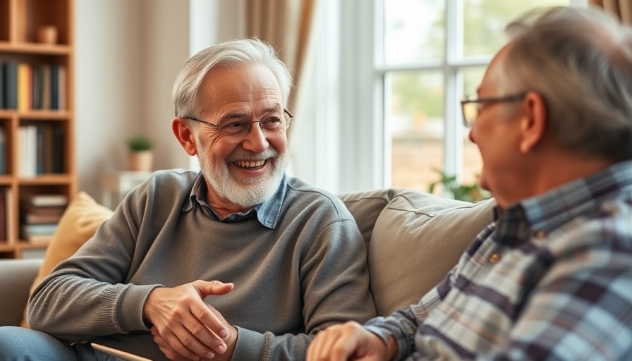 Elderly man discussing ways to prevent and treat Alzheimer’s disease.