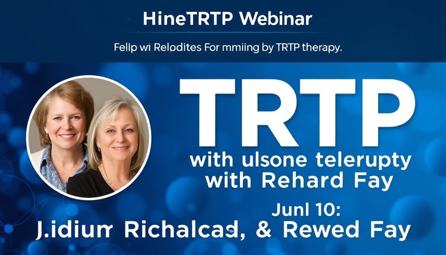 TRTP Therapy webinar banner with speaker details and event info
