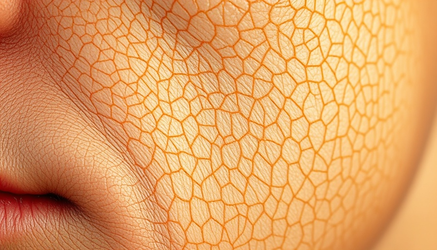Close-up pattern of skin with toasted skin syndrome.