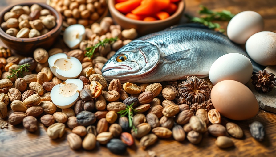 Assorted selenium-rich foods emphasizing the importance of selenium for health.
