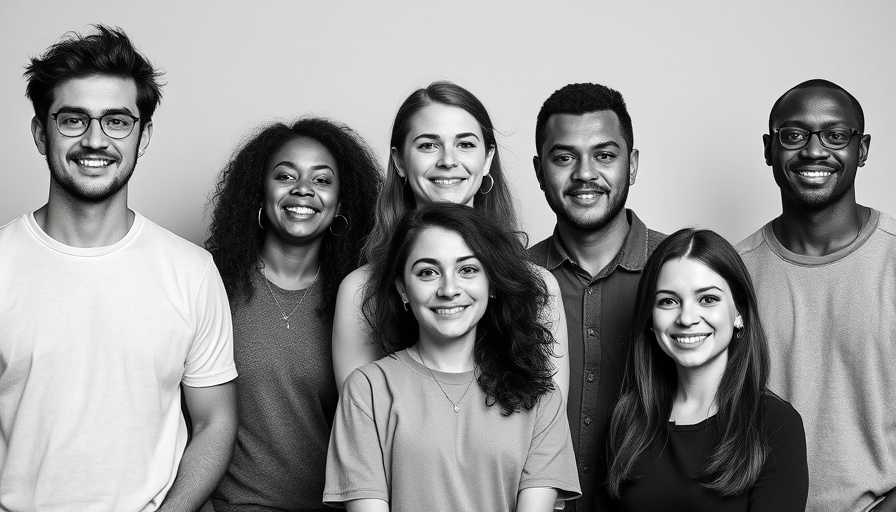 Black and white portraits of people promoting reducing reusing recycling.