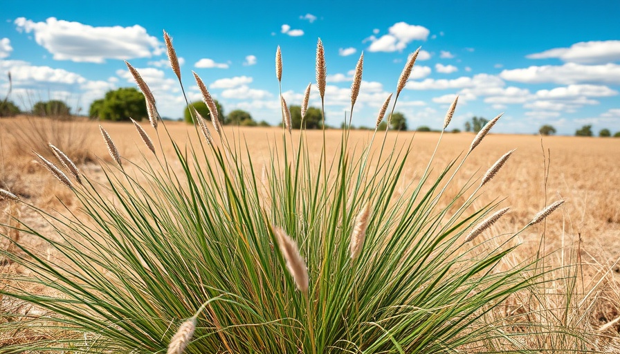 Zoysiagrass thriving in dry field, sustainable lawn care focus.