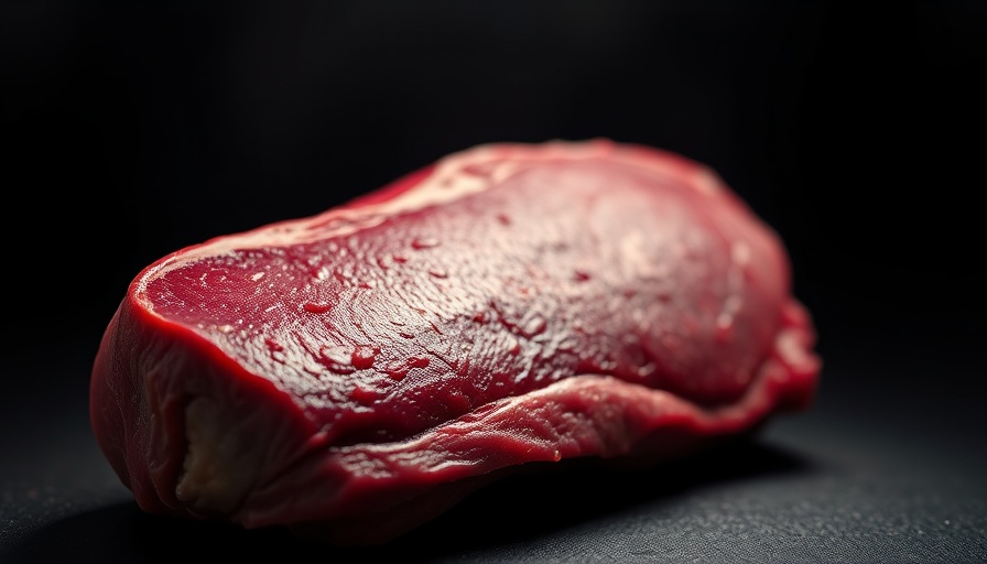 Raw steak with bold text 'Zero Plant Foods', highlighting a carnivore diet