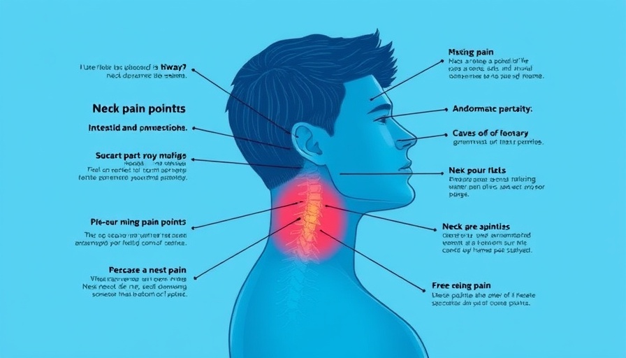 Illustrative diagram showing cause of neck pain points.