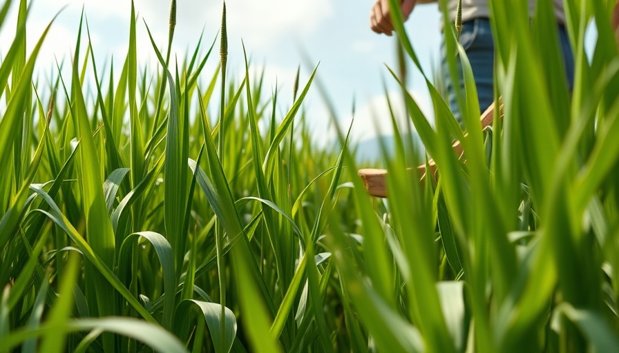 Person harvesting a plant using aeroponic towers for sustainable farming.