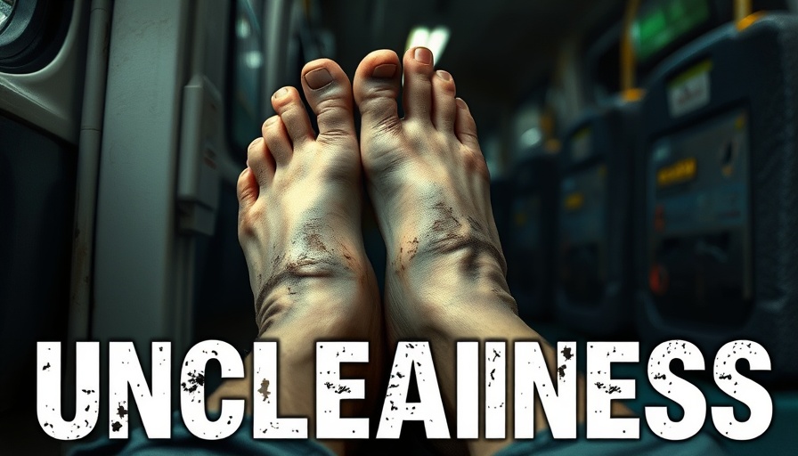 Dirty feet on public transport seat symbolizing Australian lifestyle.