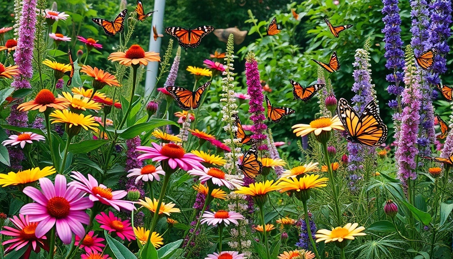 Vibrant butterfly-friendly garden in Australia.
